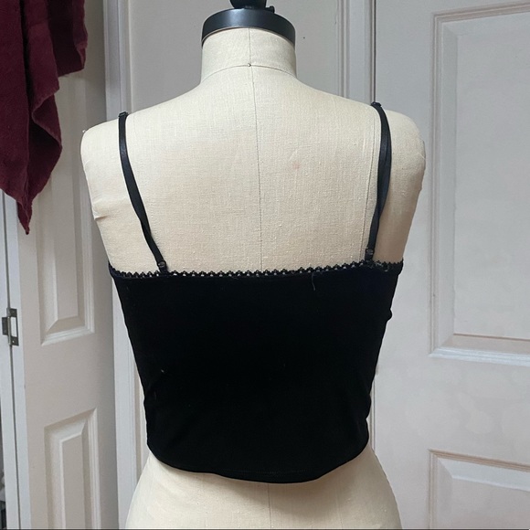 Velvet and rhinestone black tank top - Picture 6 of 6